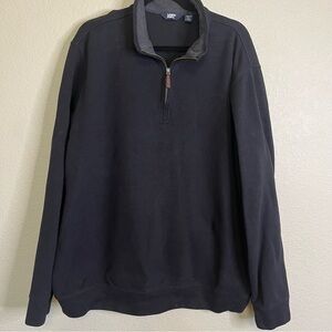 Lands' End Black and Gray Half-Zip Collared Sweater Men's Size 2XL Tall 50-52